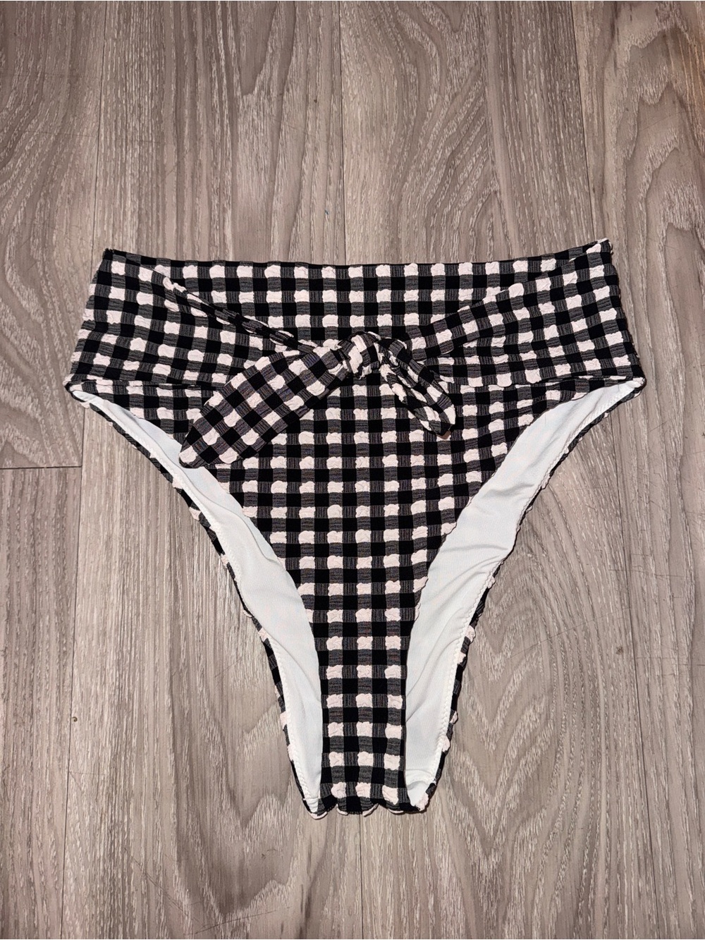 Aerie black gingham plaid bikini bottoms